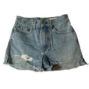 Rag & Bone 100% Cotton Light Wash Cut Off High Rise Shorts Sz 24